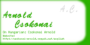 arnold csokonai business card